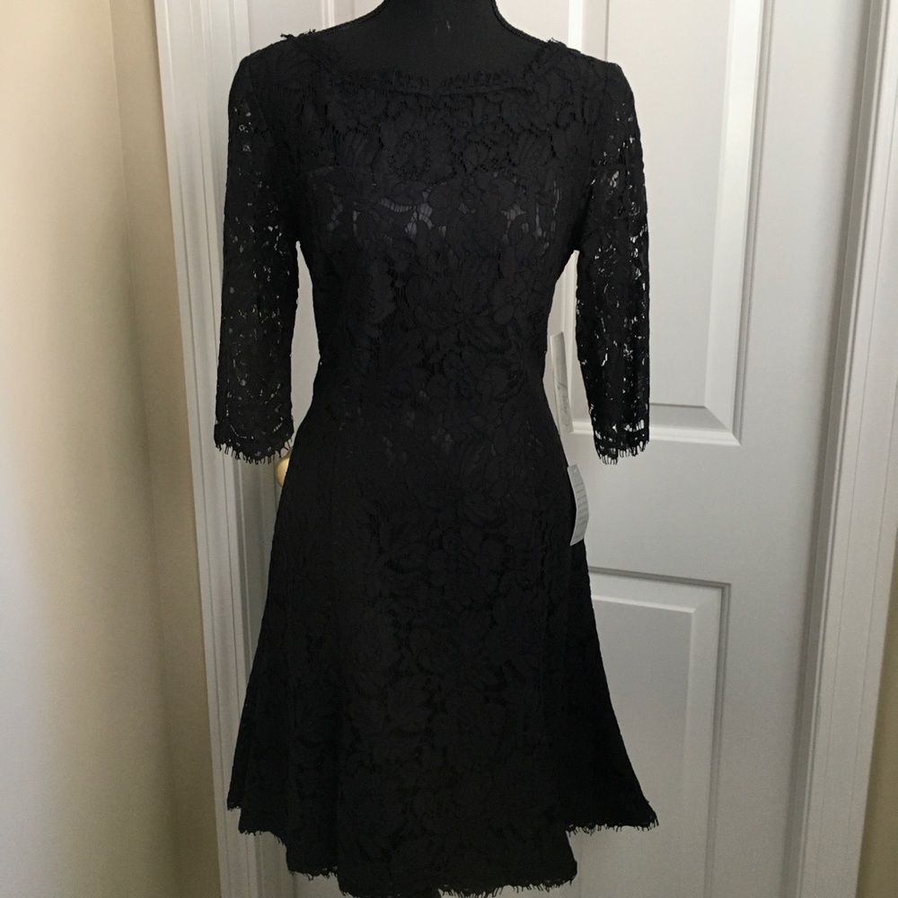 NWT Eliza J black eyelash lace dress size 6 - Picture 2 of 7